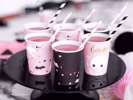 Picture of 6 Paper cups Boo!, mix, Halloween Table Decorations