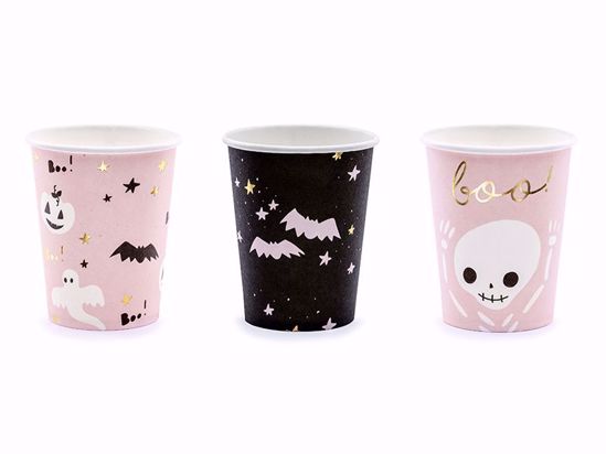 Picture of 6 Paper cups Boo!, mix, Halloween Table Decorations