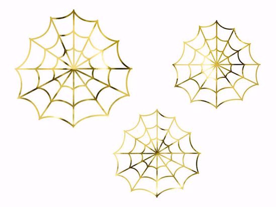 Picture of Spiderwebs, Fiesta de Los Muertos, gold, Paper Halloween Decorations