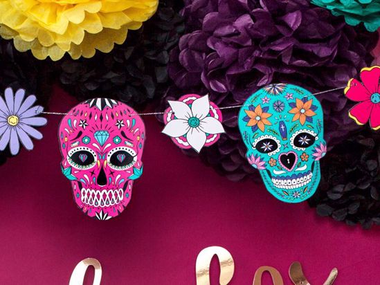 Picture of Mask Garland Fiesta de Los Muertos Halloween Decorations Kids Party