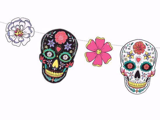 Picture of Mask Garland Fiesta de Los Muertos Halloween Decorations Kids Party