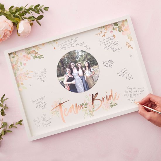 Picture of HEN PARTY FRAME GUEST BOOK - FLORAL HEN PARTY