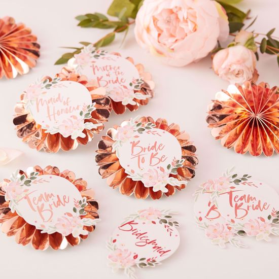 Picture of TEAM BRIDE BADGES - FLORAL HEN PARTY