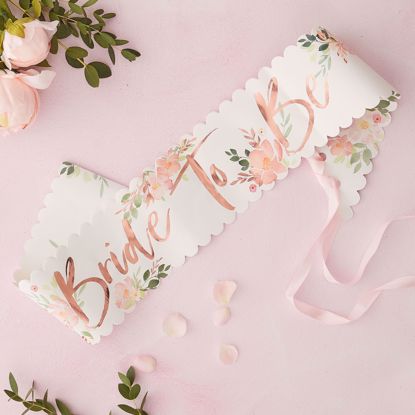 Picture of BRIDE TO BE HEN SASH - FLORAL HEN PARTY