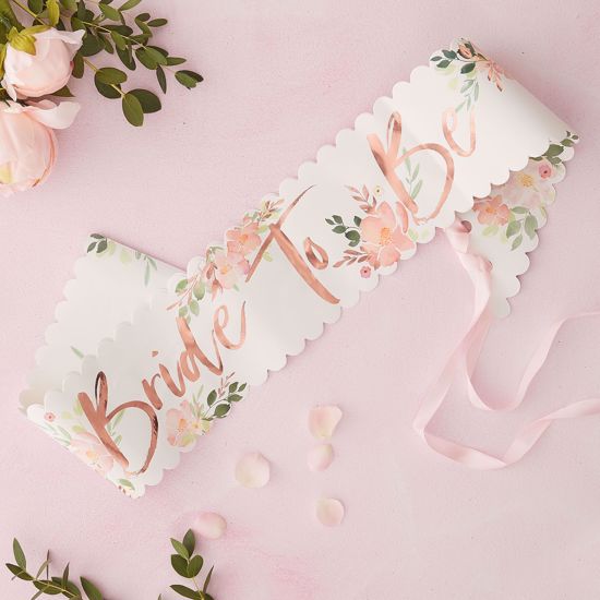 Picture of BRIDE TO BE HEN SASH - FLORAL HEN PARTY