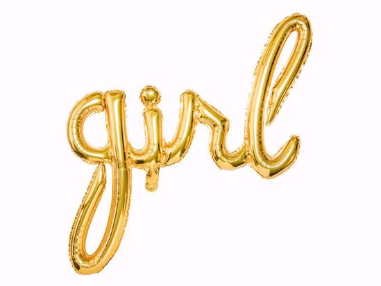 Picture of Girl Gold Script Balloon Bouquet