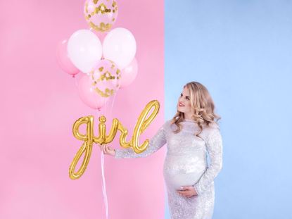 Picture of Girl Gold Script Balloon Bouquet