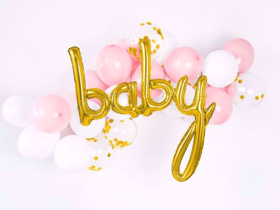 Picture of Baby Gold Script Balloon Arch