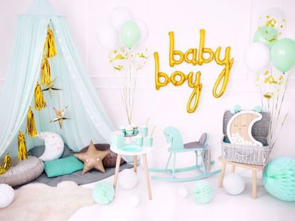 Picture of Baby Boy Gold Script Balloons