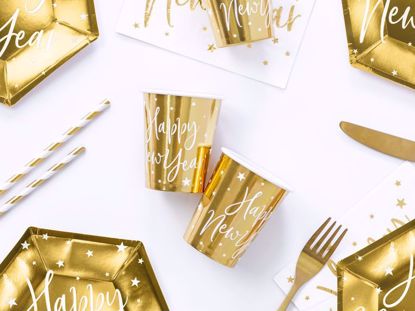 Picture of Cups Happy New Year, gold, 220ml