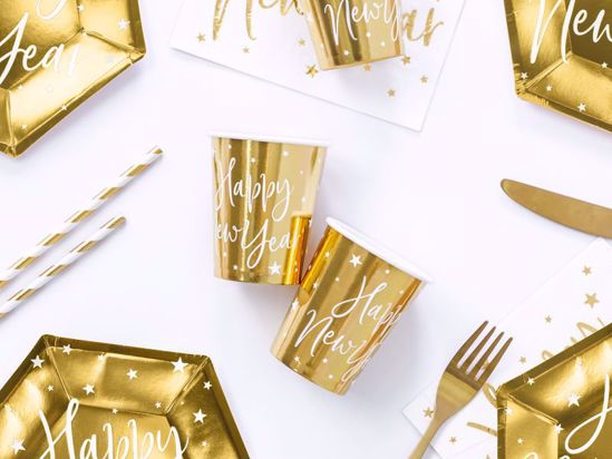 Picture of Cups Happy New Year, gold, 220ml