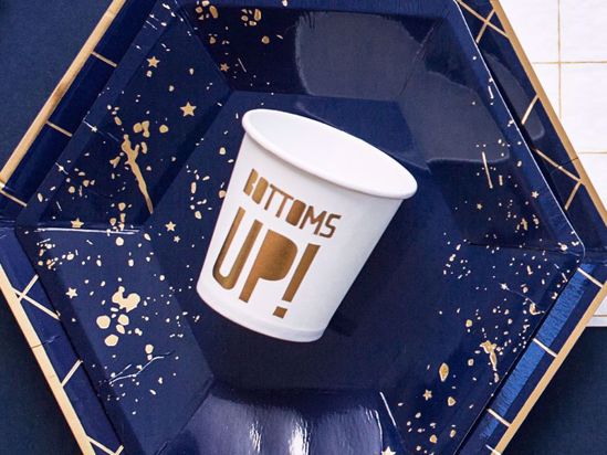 Picture of Cups Bottoms up!, white, 100 ml