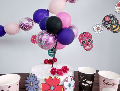 Picture of Balloon Cake Topper Halloween Pink Purple