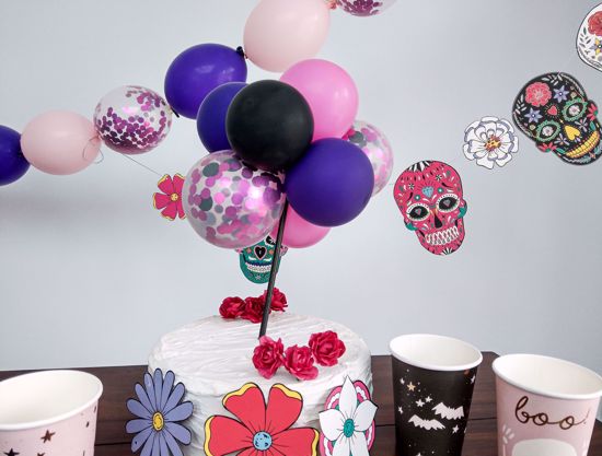 Picture of Balloon Cake Topper Halloween Pink Purple