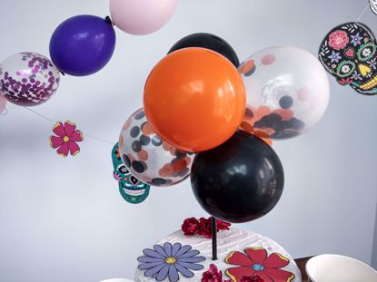 Picture of Balloon Cake Topper Halloween Orange Black