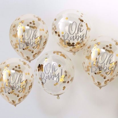 Picture of Oh Baby Gold Confetti Balloons