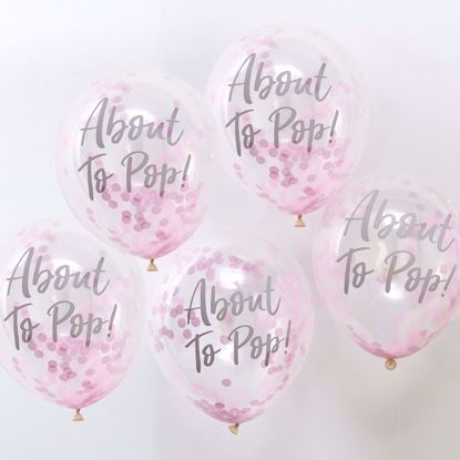 Picture of About To Pop Pink Confetti Balloons