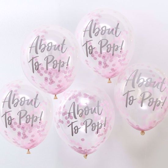 Picture of About To Pop Pink Confetti Balloons