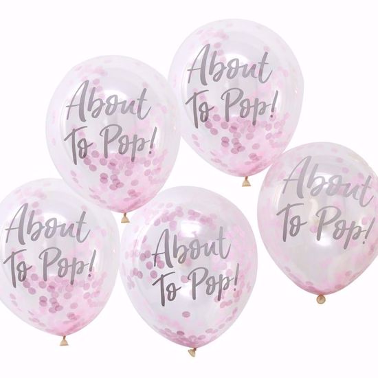 Picture of About To Pop Pink Confetti Balloons