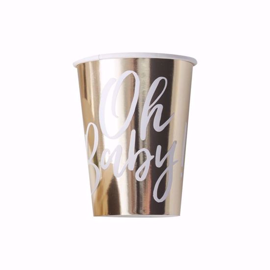 Picture of Oh Baby Gold Foil Party Cups