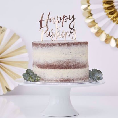 Picture of Cake Topper Gold Happy Pushing