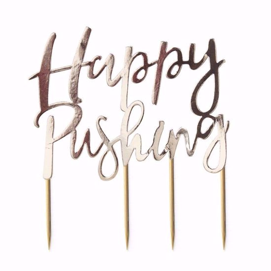 Picture of Cake Topper Gold Happy Pushing