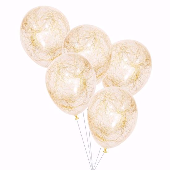 Picture of GOLD ANGEL HAIR FILLED PARTY CONFETTI BALLOONS