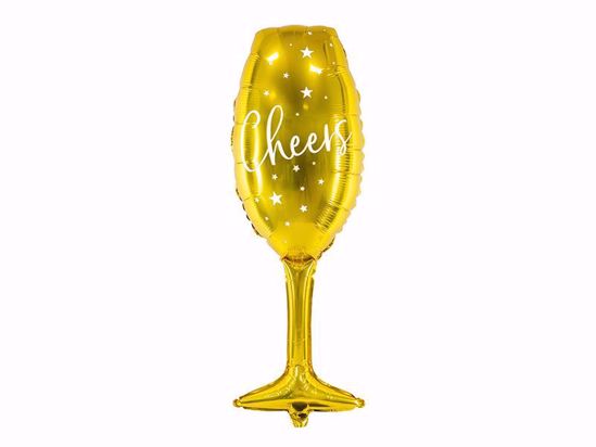 Picture of Glass Balloon Gold Cheers