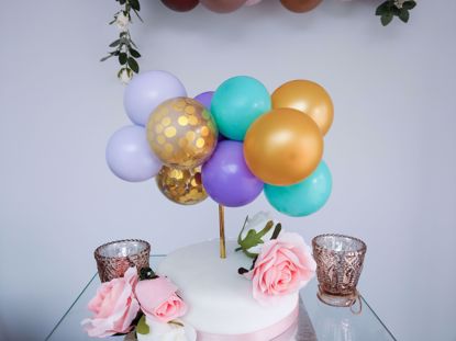 Picture of Pastel Balloons Cake Topper Arch Garland Aladdin Birthday  Purple
