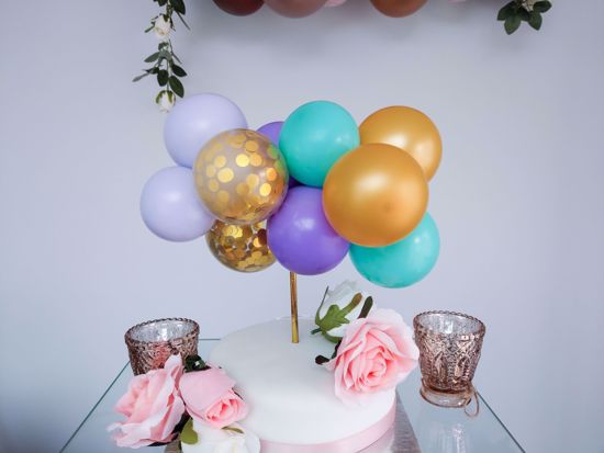Picture of Pastel Balloons Cake Topper Arch Garland Aladdin Birthday  Purple