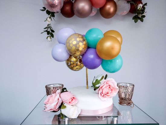 Picture of Pastel Balloons Cake Topper Arch Garland Aladdin Birthday  Purple