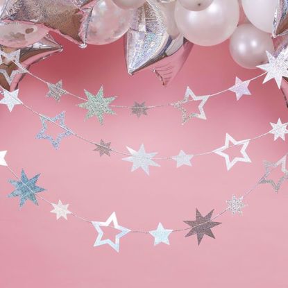 Picture of IRIDESCENT STAR HANGING GARLAND DECORATION
