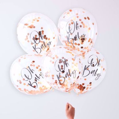 Picture of Oh Baby Rose Gold Confetti Balloons