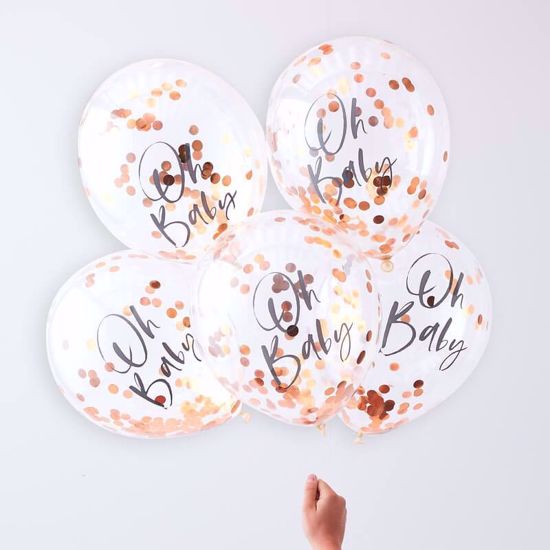 Picture of Oh Baby Rose Gold Confetti Balloons