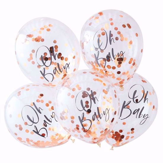 Picture of Oh Baby Rose Gold Confetti Balloons