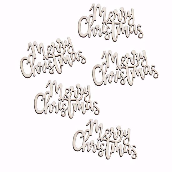 Picture of Merry Christmas Wooden Confetti Rustic Party Decorations Seasons Gifts Sprinkle