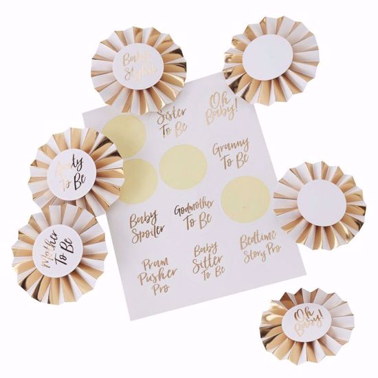 Picture of Oh Baby Shower Badges Mum To Be Sash Party Decorations Gold