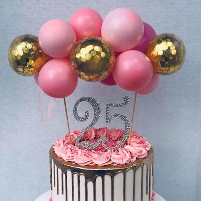 Picture of Balloon Cake Topper Pink Gold Confetti