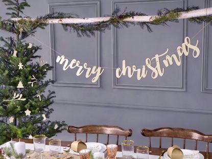 Picture of Merry Christmas Bunting Garland Wooden