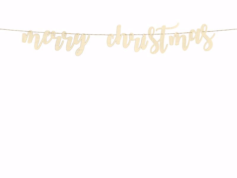 OutOfMyBubble. Merry Christmas Bunting Garland Wooden