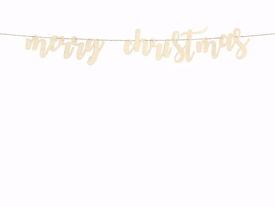 Picture of Merry Christmas Bunting Garland Wooden