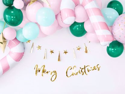 Picture of Merry Christmas Gold Banner Garland