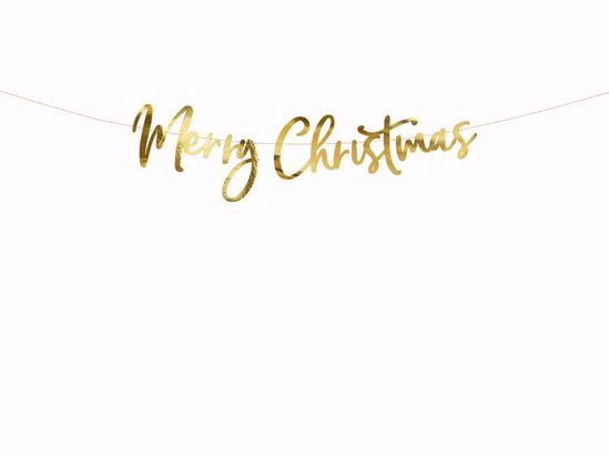 Picture of Merry Christmas Gold Banner Garland