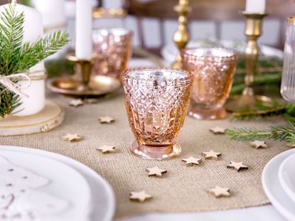 Picture of Rose Gold Candle Holder Glass
