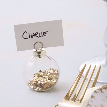 Picture of Bauble Glass Card Place Holder Christmas
