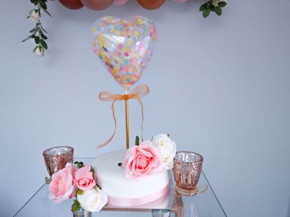 Picture of Balloon Cake Topper Heart Unicorn Theme Confetti Birthday