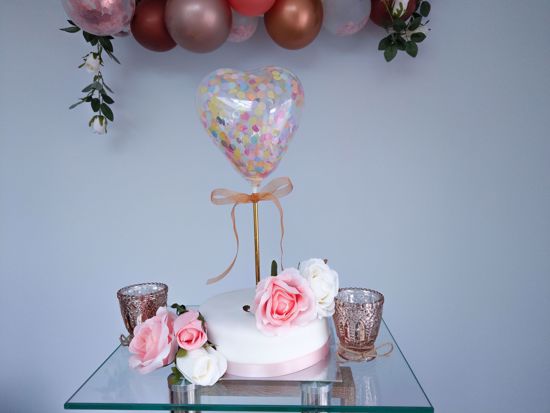 Picture of Balloon Cake Topper Heart Unicorn Theme Confetti Birthday