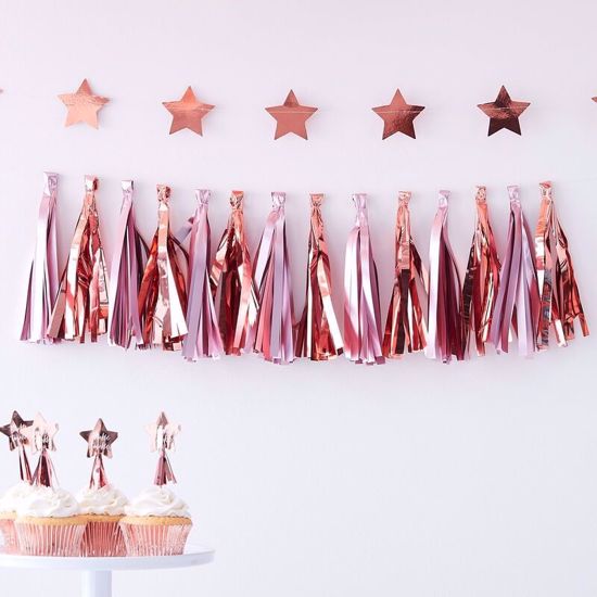 Picture of MATTE PINK & ROSE GOLD TASSEL GARLAND
