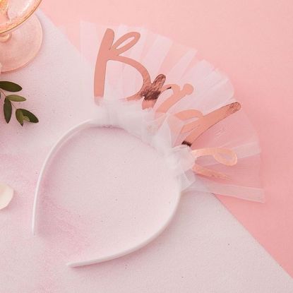 Picture of BRIDE TO BE HEADBAND VEIL - FLORAL HEN PARTY