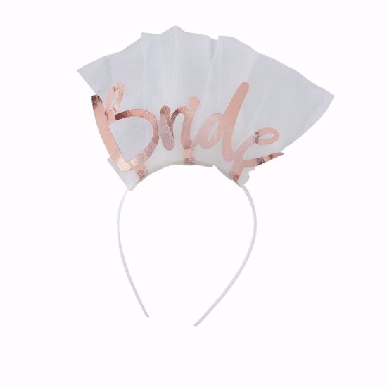 Picture of BRIDE TO BE HEADBAND VEIL - FLORAL HEN PARTY